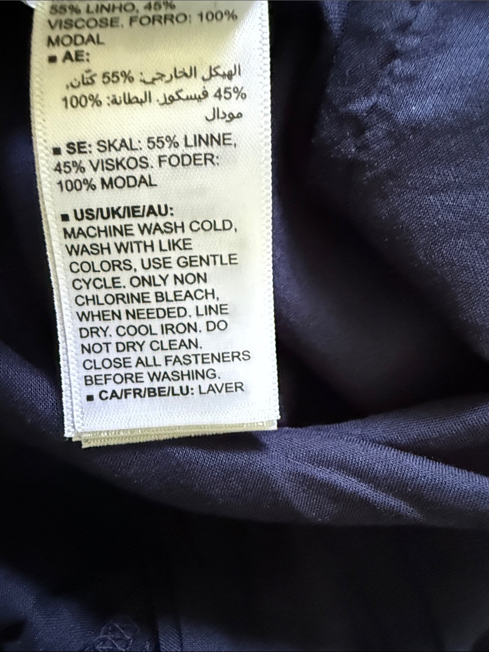 Women's Navy-Blue Maxi strapless Dress A-Line Design, linen. - Picture 11 of 11